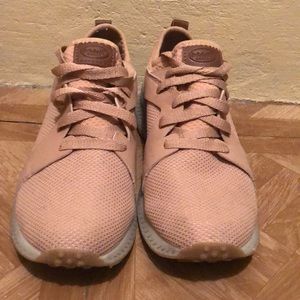 these shoes are light pink and very comfy inside